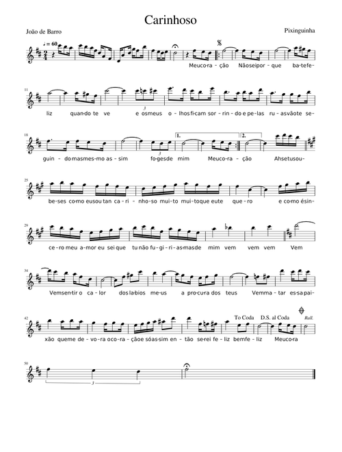 Carinhoso Sax Alto com introdução
