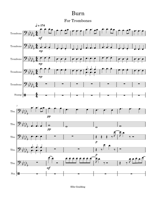 Burn (for trombones)