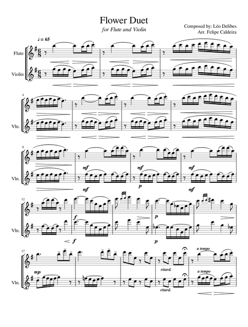 Flower Duet for Flute and Violin