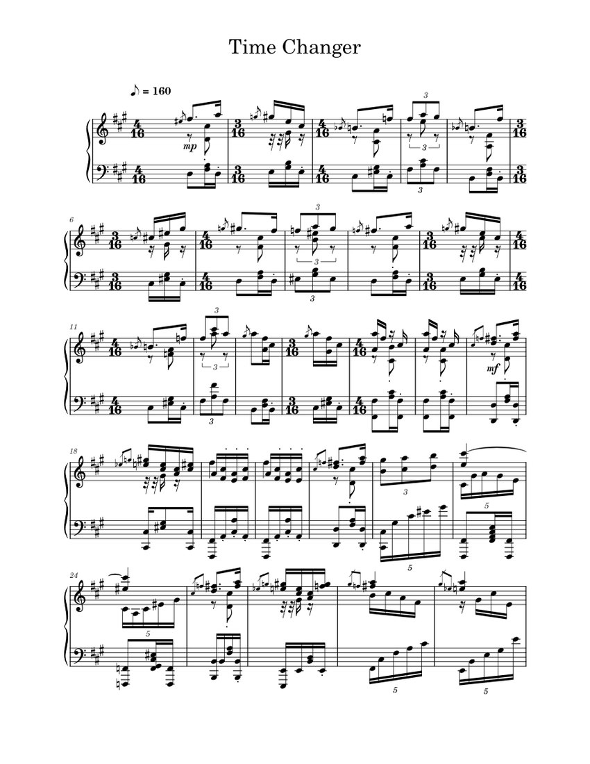 15 || Time_Changer Sheet music for Piano (Solo) | Musescore.com
