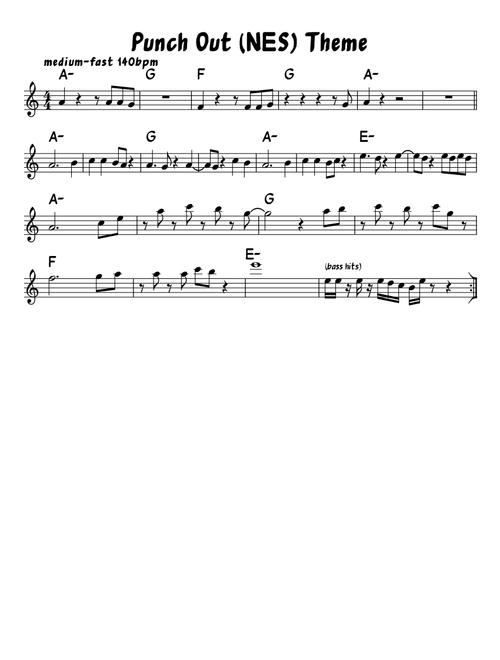 Punch Out (NES) Theme (leadsheet)