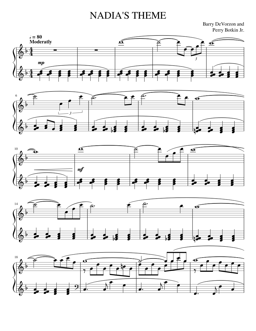 NADIA'S_THEME Sheet music for Piano (Solo)
