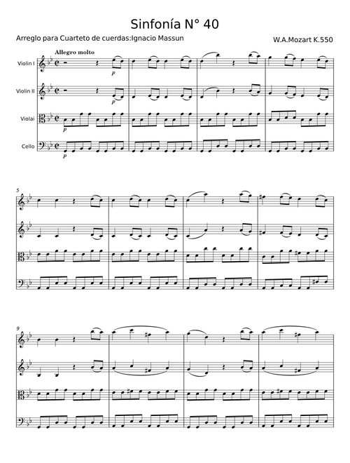 Sinfonía N° 40 - W. A. Mozart