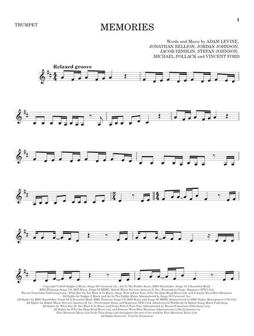 Memories - Maroon 5 (Trumpet Solo)