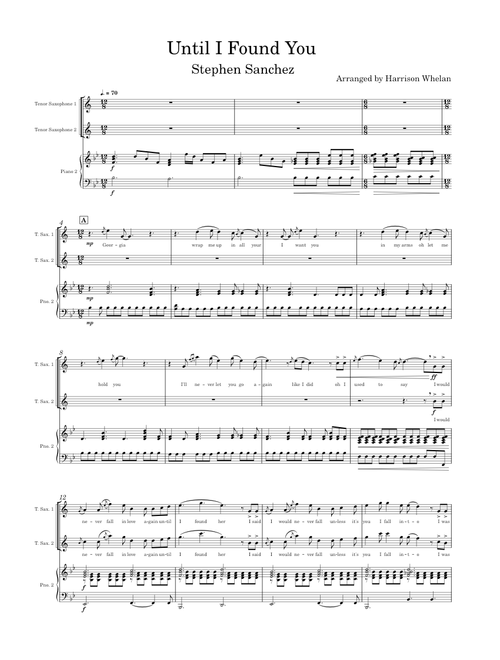 Until I Found You – T-Sax duet