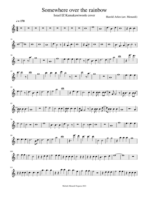 Somewhere over the Rainbow – Israel Kamakawiwoʻole for flute solo