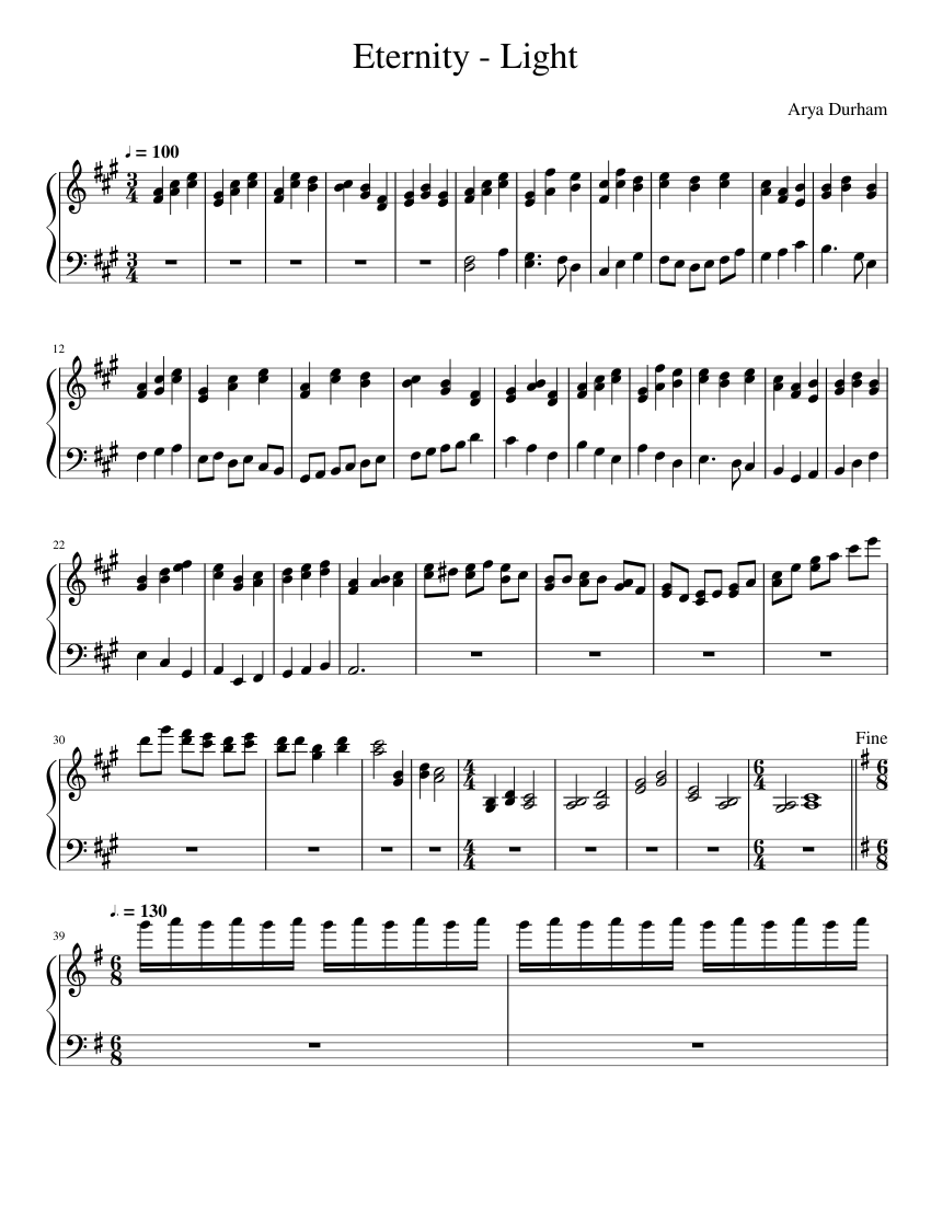 Eternity Light piano tutorial
