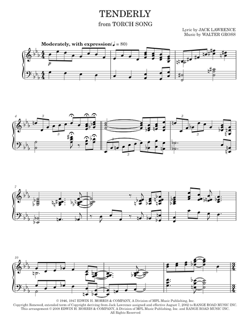Tenderly - Jack Lawrence (Piano Solo)