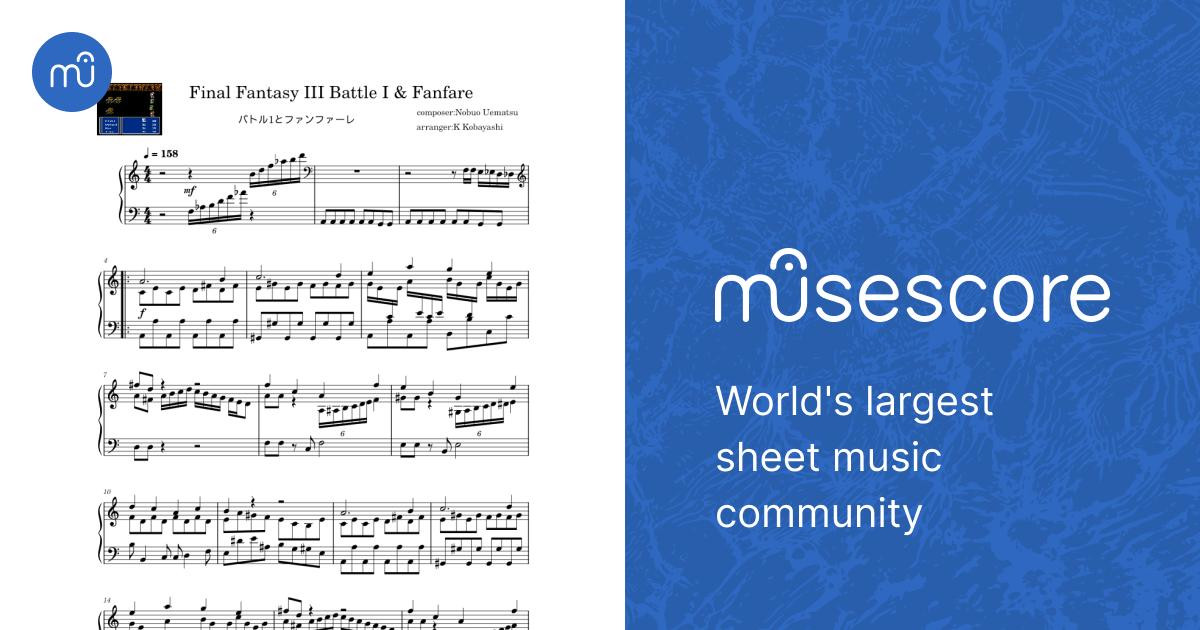 Final Fantasy III Battle I & Fanfare – Nobuo Uematsu Sheet Music