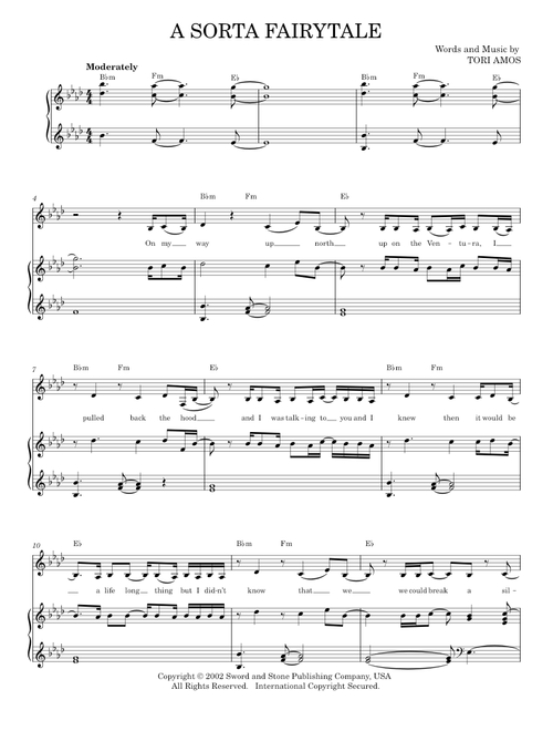 A sorta fairytale - Tori Amos (Piano-Vocal-Guitar)