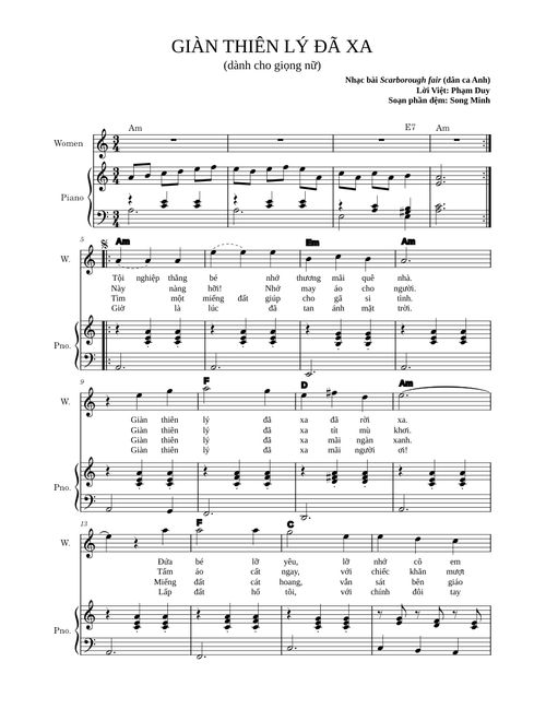 Giàn Thiên Lý Đã Xa - Nhạc bài Scarborough fair (for female voice)