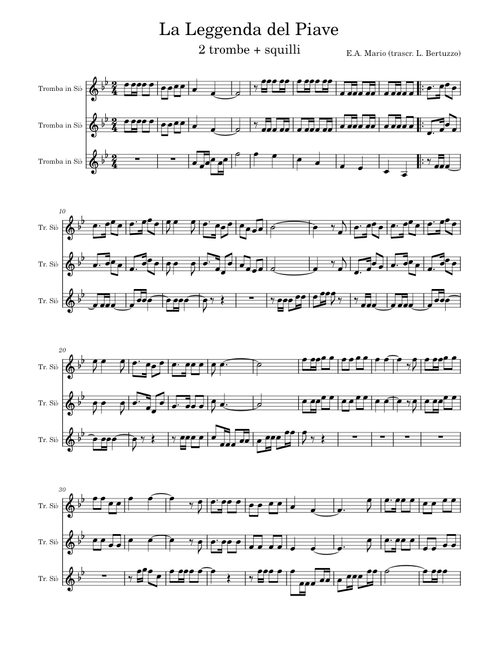La Leggenda del Piave sheet music arranged by dandoepi