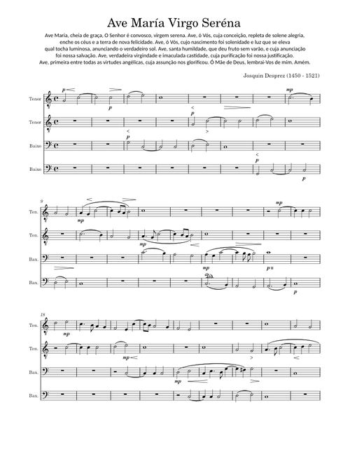 Ave Maria…virgo serena – Josquin Desprez Ave Maria Virgo Serena