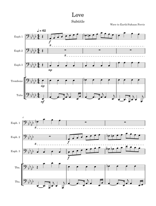 Love – wave to earth (웨이브 투 어스) Low Brass Easy Key