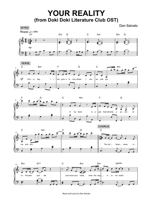 Your Reality (from Doki Doki Literature Club OST) - Dan Salvato (Piano)