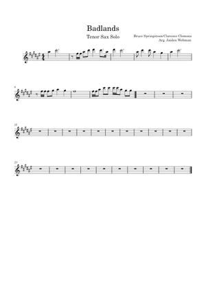Badlands – Bruce Springsteen Sheet Music and Tab with Chords for