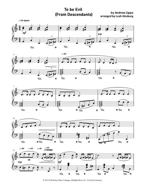 Evil Like Me (Arr. Leah Ginzburg) - Andrew Lippa (Piano-Vocal-Guitar (Piano Accompaniment))