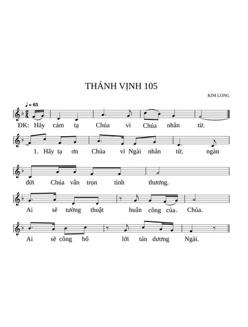 Thánh vịnh 105- Kim Long