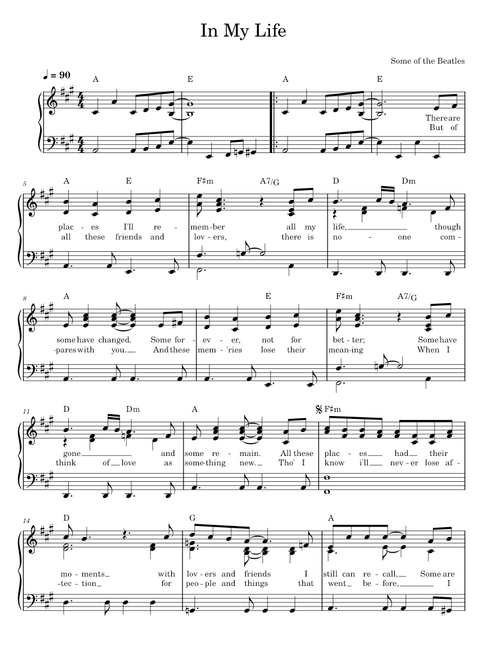 In My Life — Some Beatles
