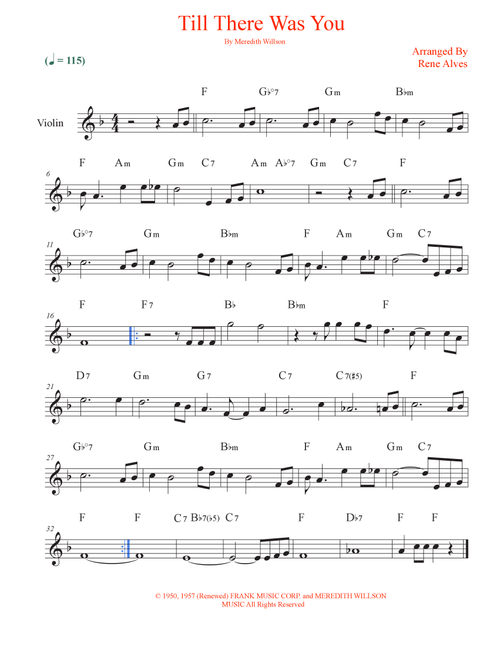 Till There Was You (Arr. Rene Alves) - The Beatles (Violin Solo)
