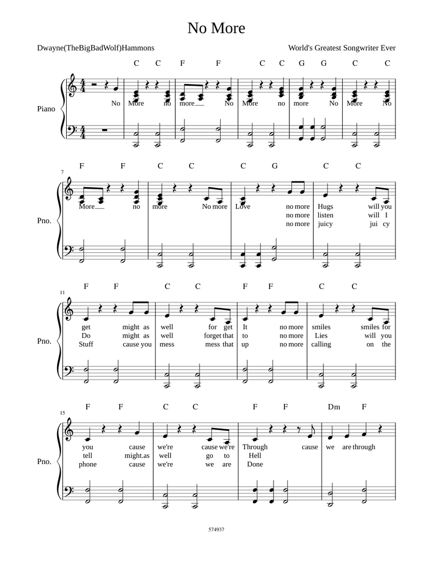 No Never No More Lyrics No Never No More Lyrics