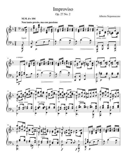 Alberto Nepomuceno: Improviso, Op. 27 No. 2
