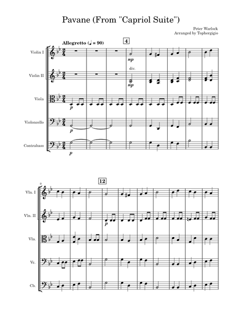 Pavane from Capriol Suite – Peter Warlock