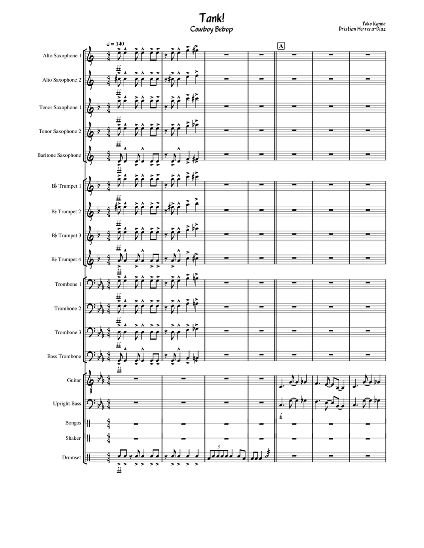 Tank! (Cowboy Bebop Opening) Sheet Music for Trombone