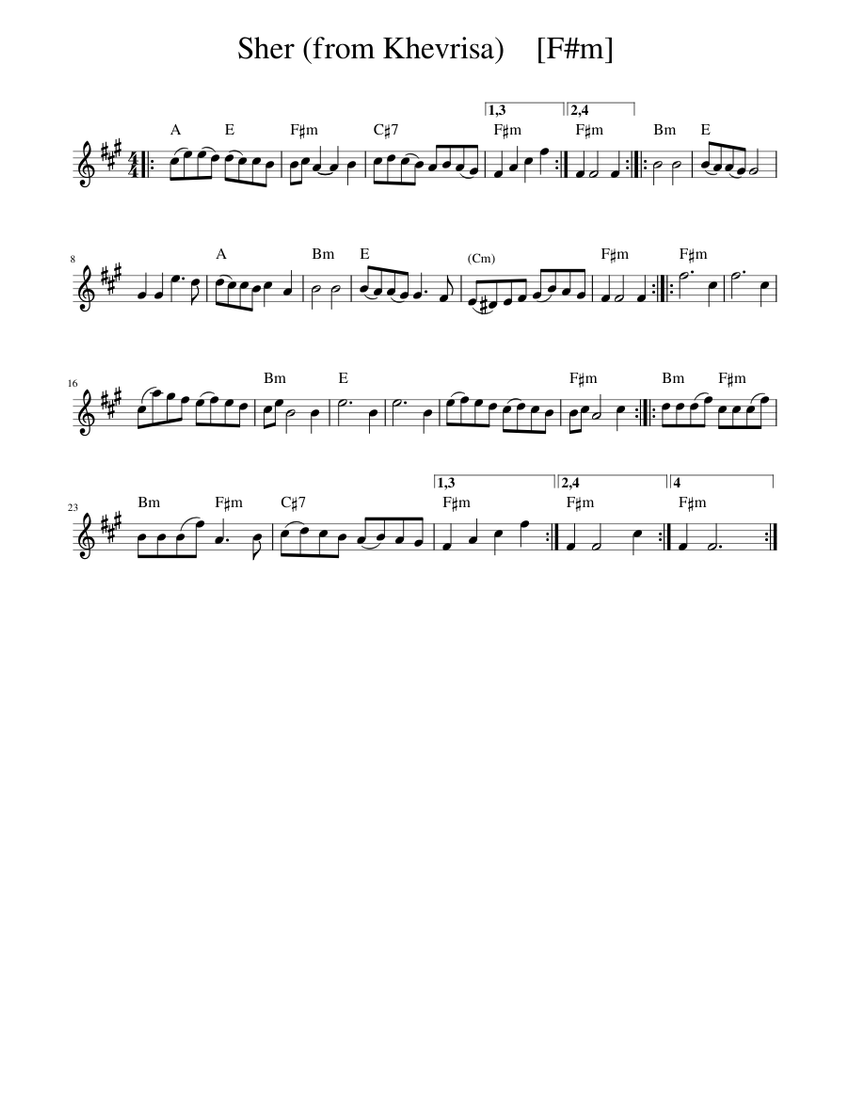 Sher Song Script Sher (from Khevrisa) Sheet music for Piano (Solo) | Musescore.com