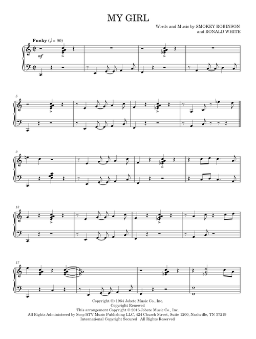 My Girl [Jazz version] - The Temptations (Piano Solo)