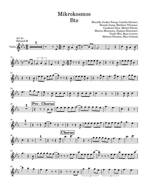 Mikrokosmos (Arr. Edward M) - BTS (Violin Solo)