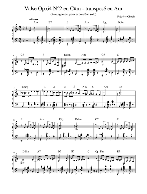 Waltz in C sharp minor Op.64, No. 2 – Frédéric Chopin