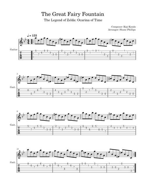 The Great Fairy Fountain - Solo Guitar