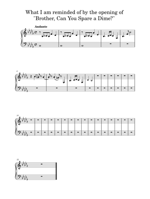 What I Am Reminded of by Buddy Can You Spare a Dime sheet music arranged by jrpear