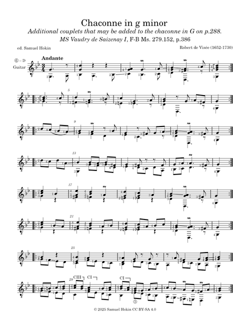 Chaconne in g minor – Robert de Visée