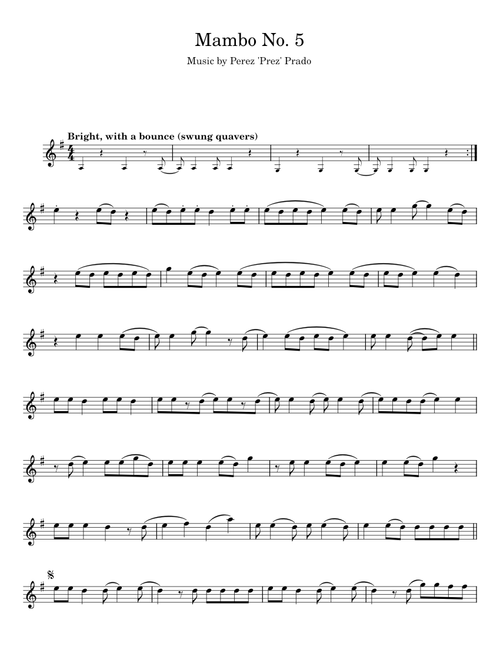 Mambo No. 5 - Perez 'Prez' Prado