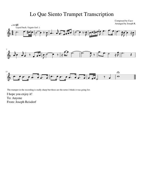 Lo Que Siento Trumpet Solo