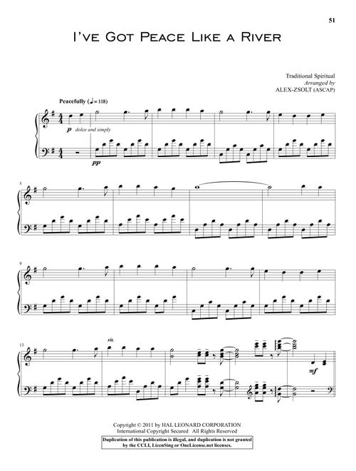 I've Got Peace Like A River - Traditional (Piano Solo)
