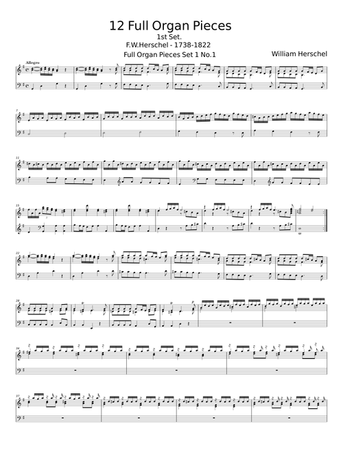 12 Full Organ Pieces, Set 2 - William Herschel