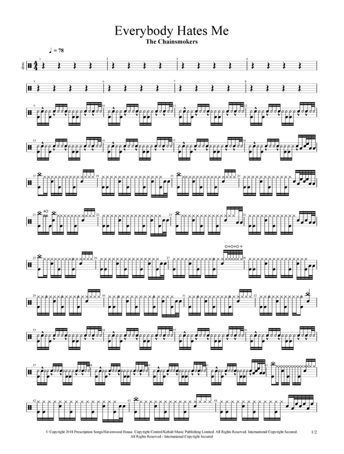 Everybody Hates Me (Arr. Cyril Mayer) - The Chainsmokers (Drums)