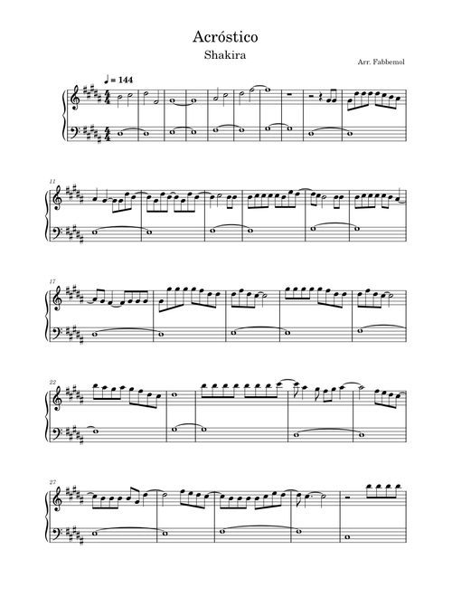 Acróstico – Shakira Acróstico Easy