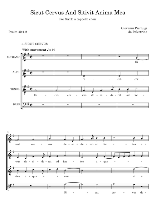SICUT CERVUS and SITIVIT ANIMA MEA - GIOVANNI PIERLUIGI da PALESTRINA