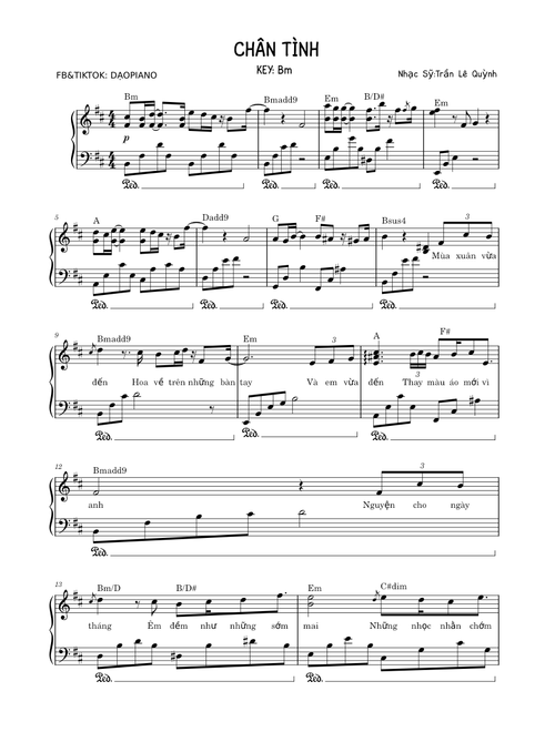 CHÂN TÌNH - Trần Lê Quỳnh