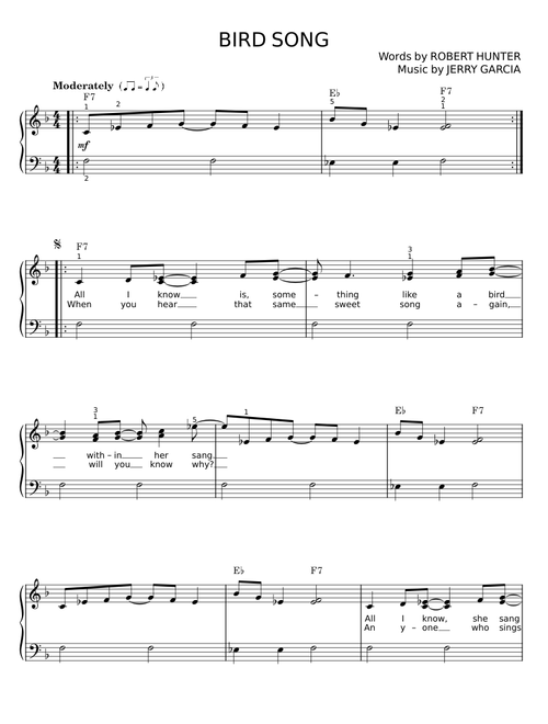 BIRD SONG - ROBERT HUNTER