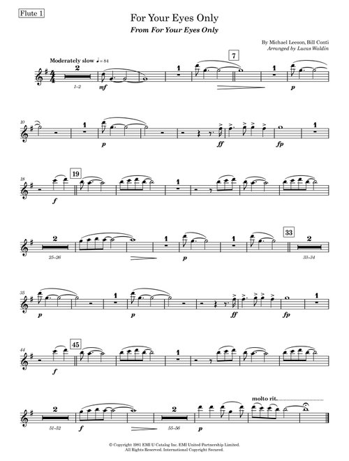For Your Eyes Only (Arr. Lucas Waldin) - Sheena Easton (Full Orchestra)