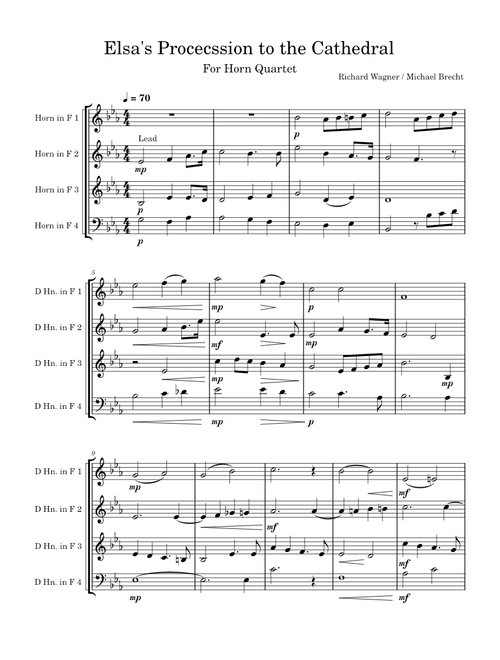 Elsa's Procession to the Cathedral (Horn Quartet)