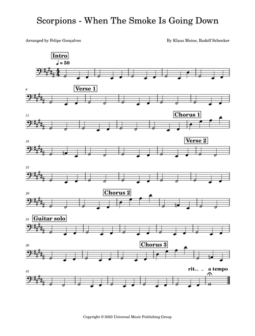 When The Smoke Is Going Down (Arr. Felipe Gonçalves) - Scorpions (Instrumental Solo)