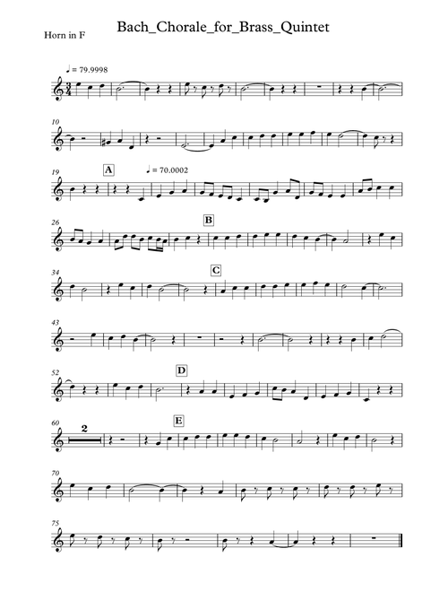 Chorale for brass quintet (Arr. O.Movchan) - Bach (Brass Ensemble)