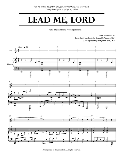 Lead Me, Lord (Arr. Benjamin Ball) - Samuel Sebastian Wesley (Flute and Piano)