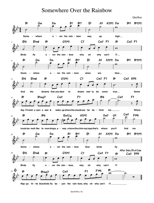 Somewhere Over the Rainbow Leadsheet Ab